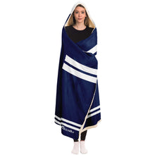 Load image into Gallery viewer, Personalized Navy/White Hockey Hooded Blanket