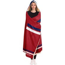 Load image into Gallery viewer, Personalized Red/Blue Hockey Hooded Blanket