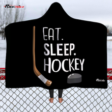 Load image into Gallery viewer, Eat Sleep Hockey Hooded Blanket