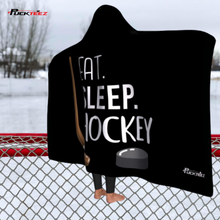 Load image into Gallery viewer, Eat Sleep Hockey Hooded Blanket