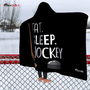 Eat Sleep Hockey Hooded Blanket