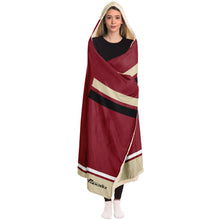 Load image into Gallery viewer, Personalized Red/Beige Hockey Hooded Blanket