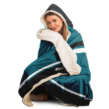 Load image into Gallery viewer, Personalized Teal Hockey Hooded Blanket
