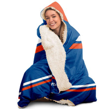 Load image into Gallery viewer, Personalized Royal/Orange Hockey Hooded Blanket