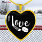 Love Hockey Heart Necklace