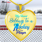 My Heart Belongs To A Hockey Player Luxury Necklace - Transparent