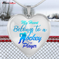 My Heart Belongs To A Hockey Player Luxury Necklace - Transparent