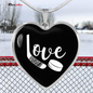 Love Hockey Heart Necklace