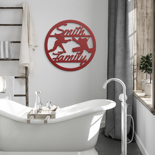 Load image into Gallery viewer, Personalized Hockey Family Metal Sign (Cursive)