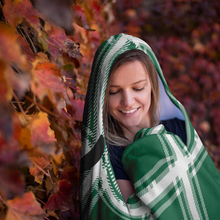 Load image into Gallery viewer, Plaid Green Hockey Hooded Blanket