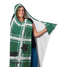 Load image into Gallery viewer, Plaid Green Hockey Hooded Blanket