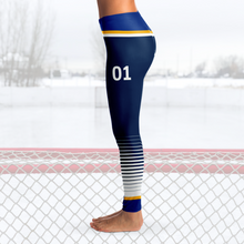 Load image into Gallery viewer, Blue/Yellow/White Team Leggings