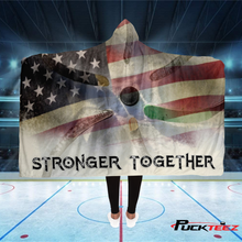 Load image into Gallery viewer, USA Stronger Together Hooded Blanket