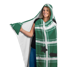 Load image into Gallery viewer, Plaid Green Hockey Hooded Blanket