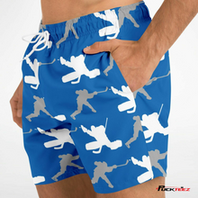 Load image into Gallery viewer, Hockey Sniper Swim Trunks - Royal
