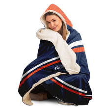 Load image into Gallery viewer, Personalized Navy/Orange Hockey Hooded Blanket
