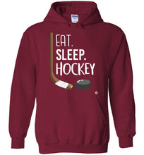 Load image into Gallery viewer, Unisex Red Hockey Hoodie for the Hockey Fan, Hockey Player or Hockey Parent
