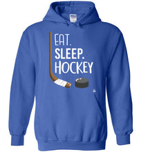 Load image into Gallery viewer, Unisex Royal Blue Hockey Hoodie for the Hockey Fan, Hockey Player or Hockey Parent
