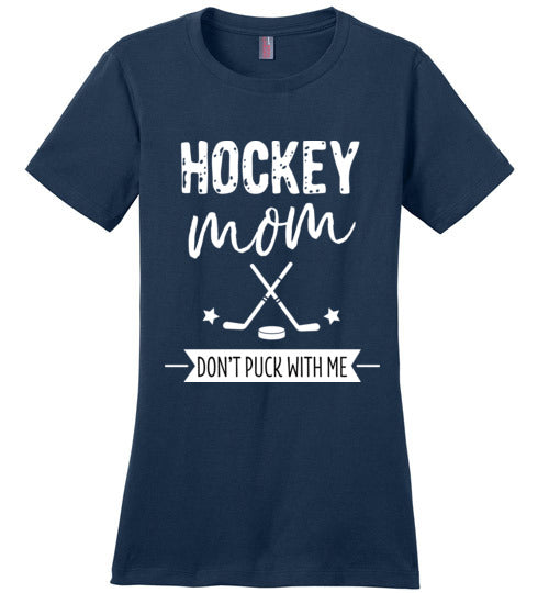 Women's Personalized Hockey T Shirt Custom Hockey Mom Shirt Puck Stick