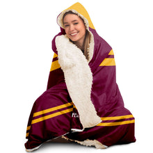 Load image into Gallery viewer, Personalized Maroon/Gold Hockey Hooded Blanket
