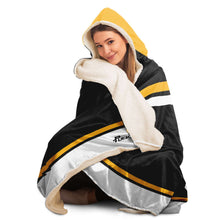 Load image into Gallery viewer, Personalized Black/Yellow Hockey Hooded Blanket
