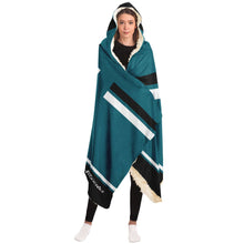 Load image into Gallery viewer, Personalized Teal Hockey Hooded Blanket
