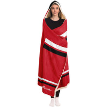 Load image into Gallery viewer, Personalized Red/Black/White Hockey Hooded Blanket
