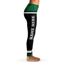 Load image into Gallery viewer, Black/Green/White Team Leggings

