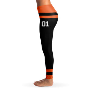 Black/Orange Team Leggings