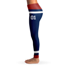 Load image into Gallery viewer, Blue/Red/White Team Leggings
