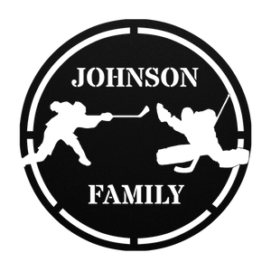 Personalized Hockey Family Metal Sign (Stencil)