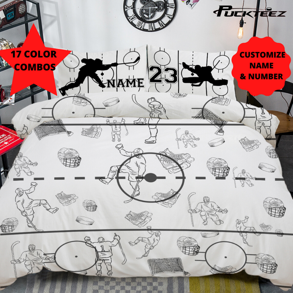 Personalized Hockey Bedding Set