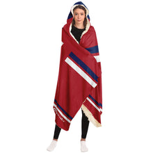 Load image into Gallery viewer, Personalized Red/Blue Hockey Hooded Blanket
