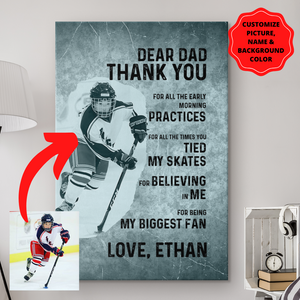 Personalized Thanks Dad Canvas