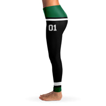 Load image into Gallery viewer, Black/Green/White Team Leggings
