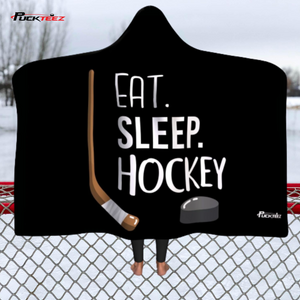 Eat Sleep Hockey Hooded Blanket