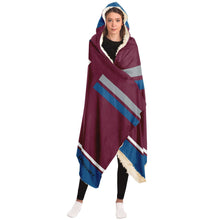 Load image into Gallery viewer, Personalized Maroon/Blue Hockey Hooded Blanket
