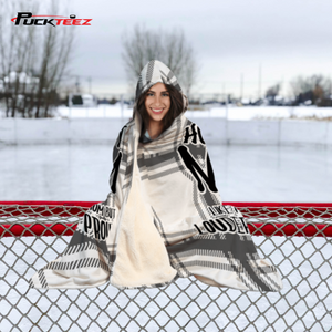 Hockey Mom Checkered Hooded Blanket