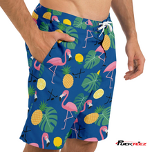 Load image into Gallery viewer, Tropical Hockey Board Shorts - Navy
