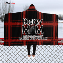 Load image into Gallery viewer, Hockey Mom Buffalo Plaid Hooded Blanket
