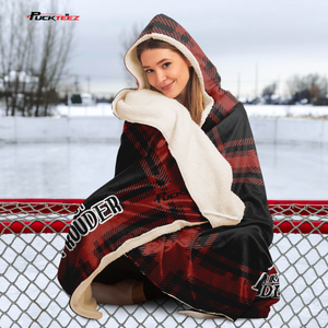 Hockey Mom Buffalo Plaid Hooded Blanket
