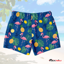 Load image into Gallery viewer, Tropical Hockey Swim Trunks - Navy
