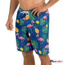 Load image into Gallery viewer, Tropical Hockey Board Shorts - Navy
