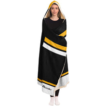 Load image into Gallery viewer, Personalized Black/Yellow Hockey Hooded Blanket
