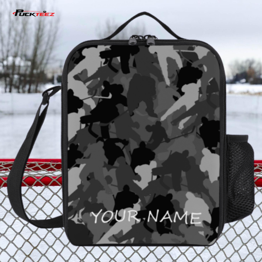 Personalized Hockey Camo Lunch Bag