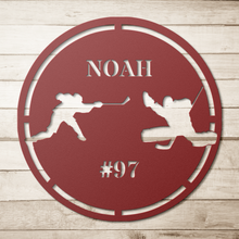Load image into Gallery viewer, Personalized Hockey Family Metal Sign (Stencil)
