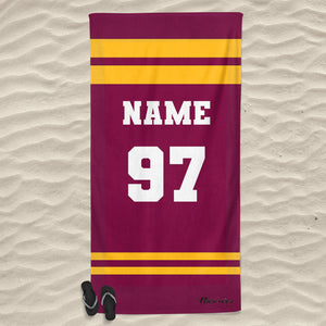 Personalized Hockey Team Beach Towel