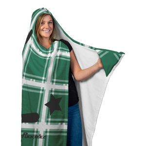 Plaid Green Hockey Hooded Blanket