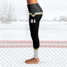 Load image into Gallery viewer, Black/Gold/Silver Team Leggings
